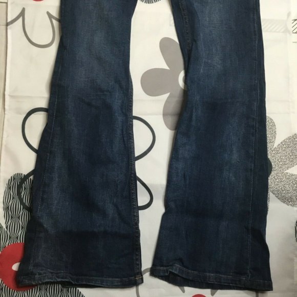 H&M Womens Blue Cotton Denim Bootcut Dark Stretch - Picture 6 of 10
